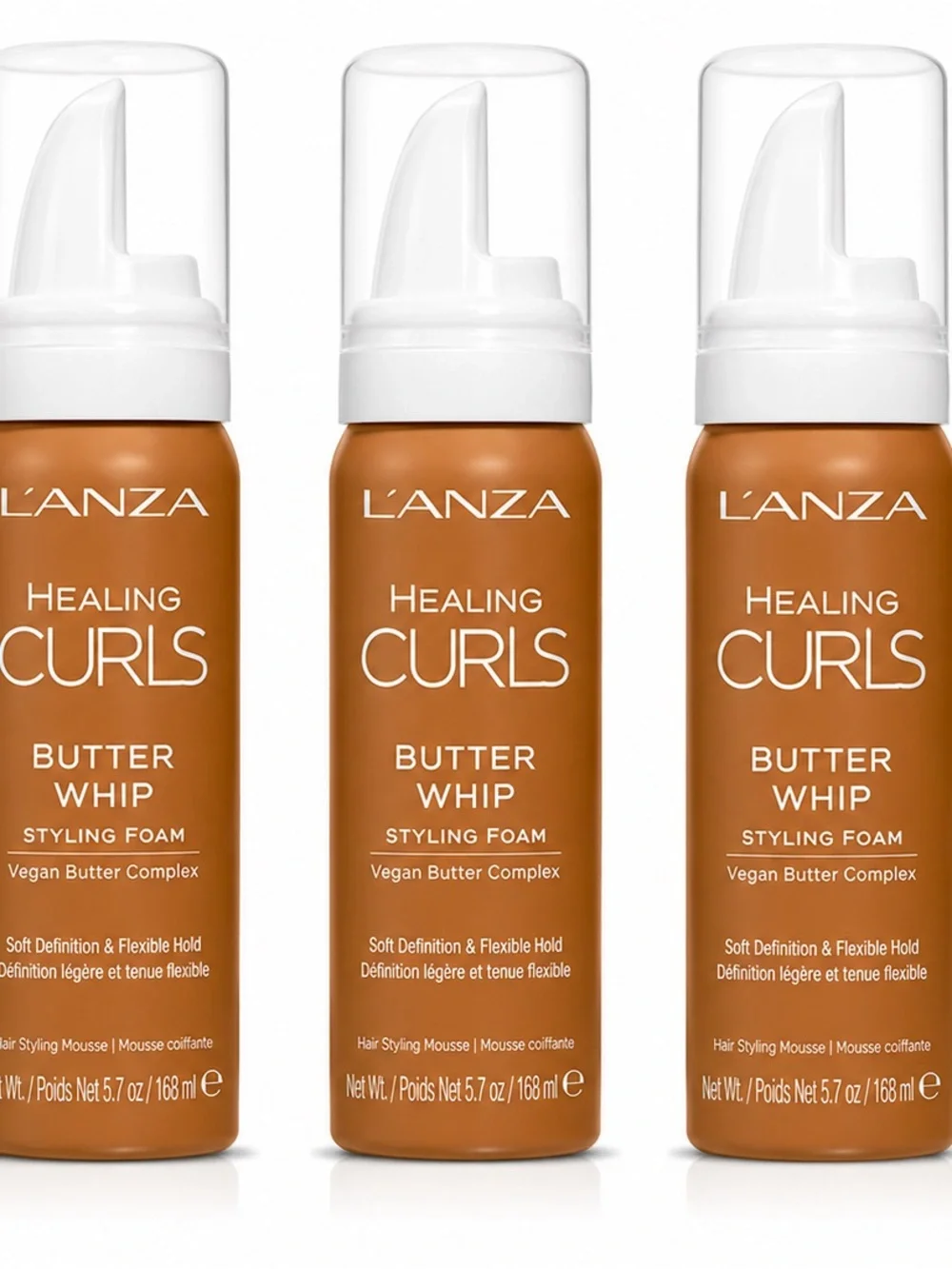 L’ANZA Healing Curls Butter Whip Styling Foam 1.7 oz / 50ml Travel Size Lot of 3